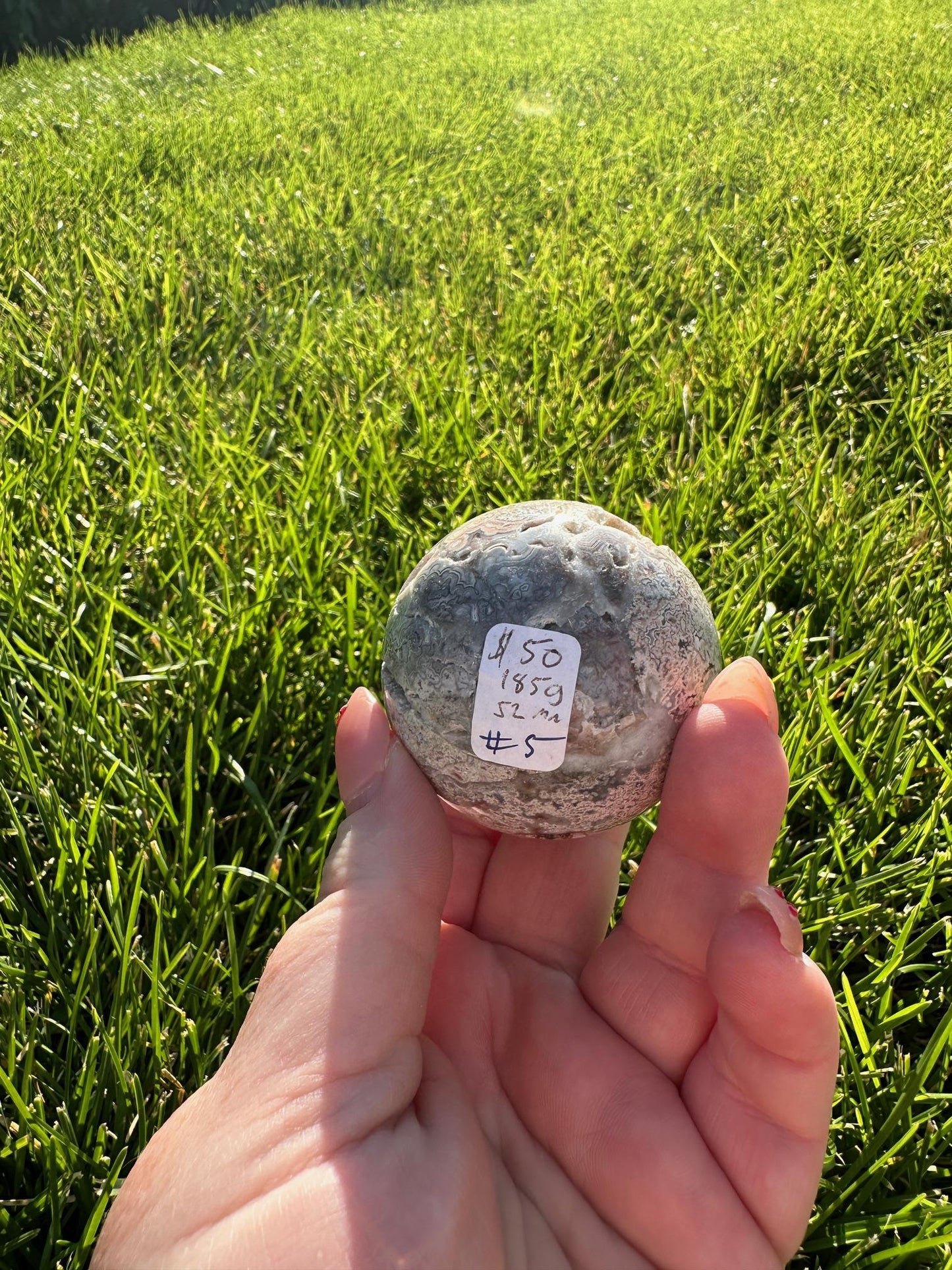 Crazy Lace Agate Sphere – 1.8" Diameter, 6 oz – Joy, Balance, and Protection Crystal from Mexico