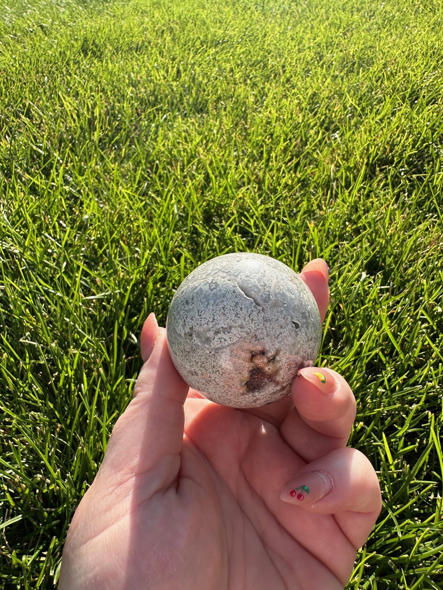 Crazy Lace Agate Sphere – 1.8" Diameter, 6 oz – Joy, Balance, and Protection Crystal from Mexico