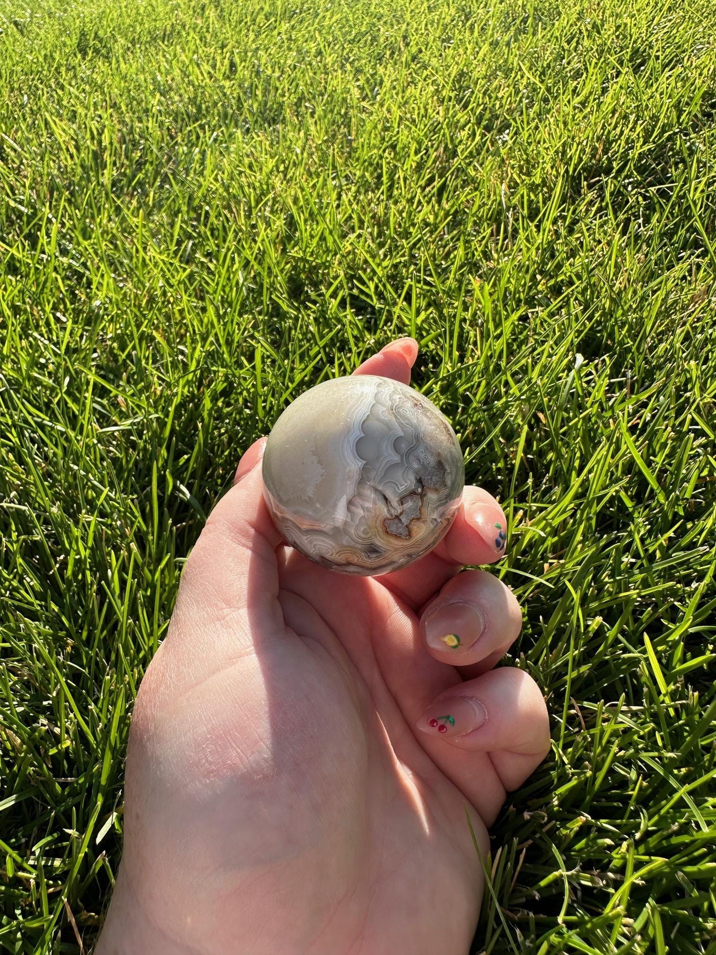 Crazy Lace Agate Sphere – 1.6" Diameter, 4 oz – Joy, Balance, and Protection Crystal from Mexico