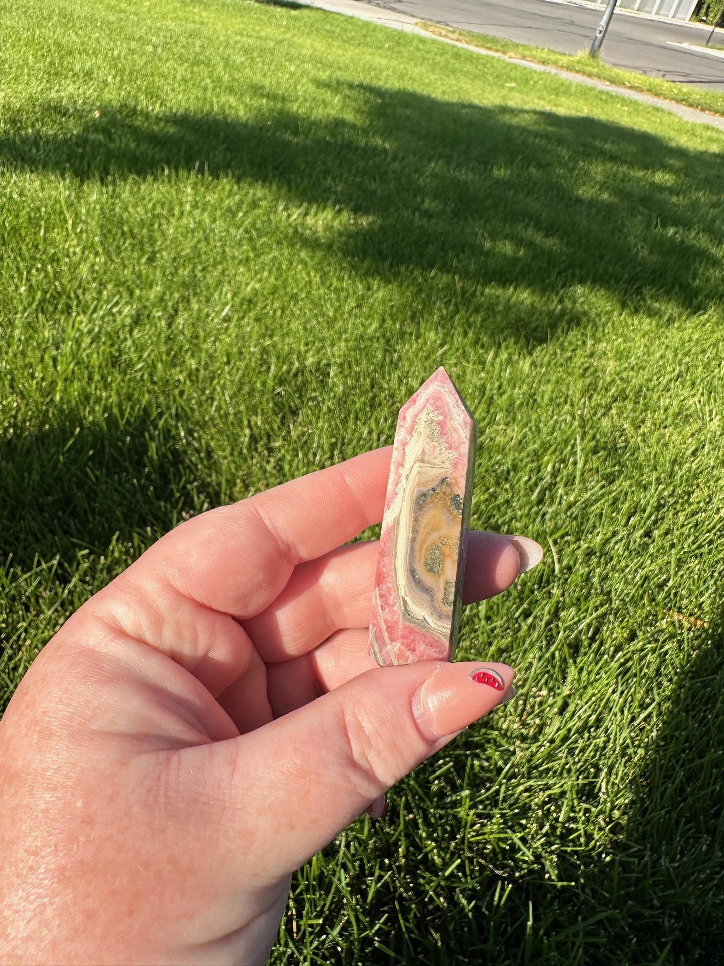 Rhodochrosite Tower – 2.2" Tall – Love, Compassion, and Emotional Healing Crystal