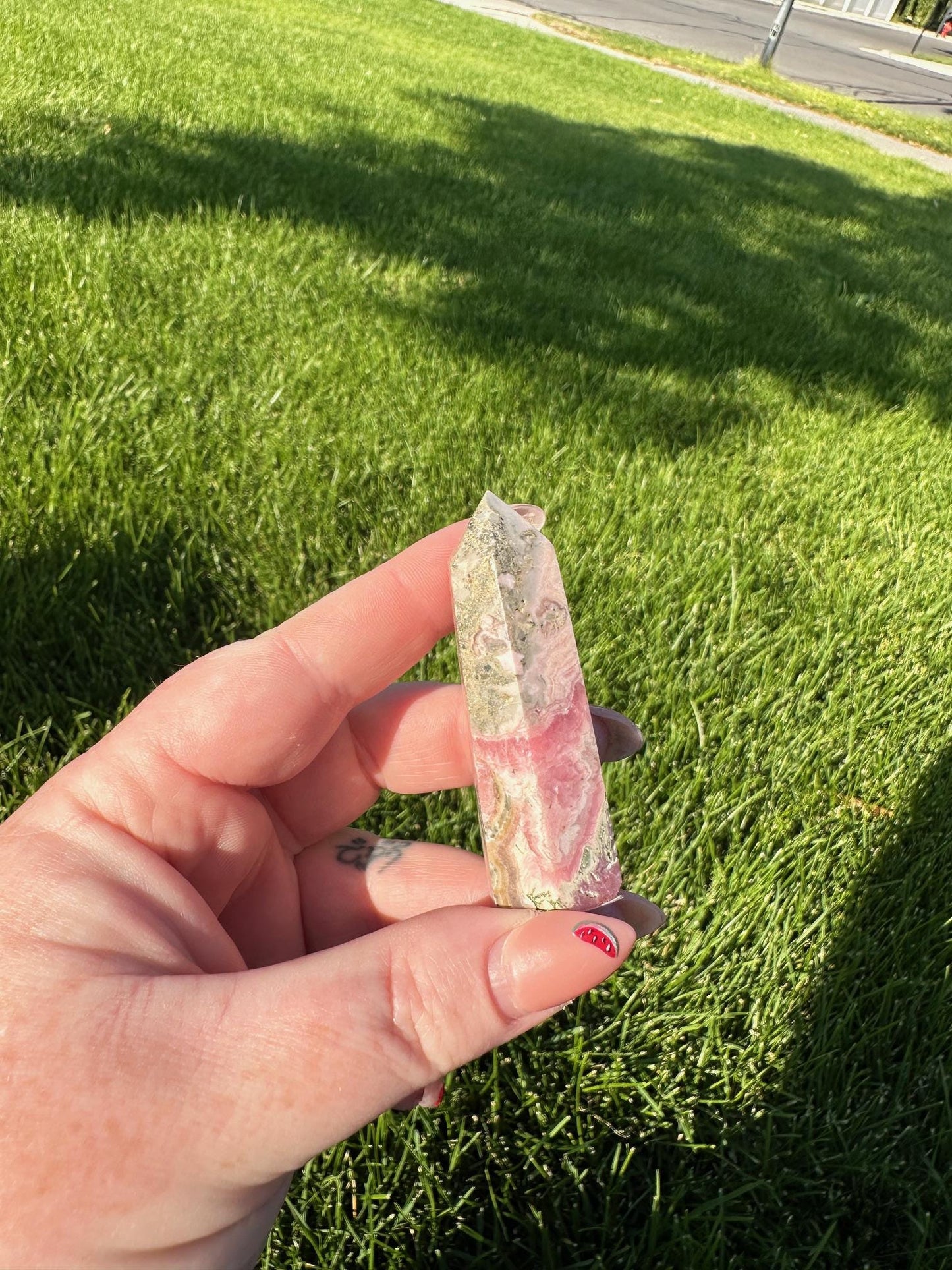 Rhodochrosite Tower – 2.2" Tall – Love, Compassion, and Emotional Healing Crystal