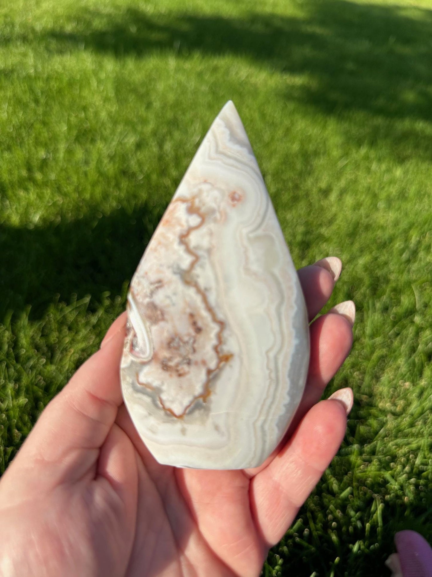 Crazy Lace Agate Freeform – 4.5" Tall, 7 oz – Joy, Protection, and Emotional Balance Stone from Mexico