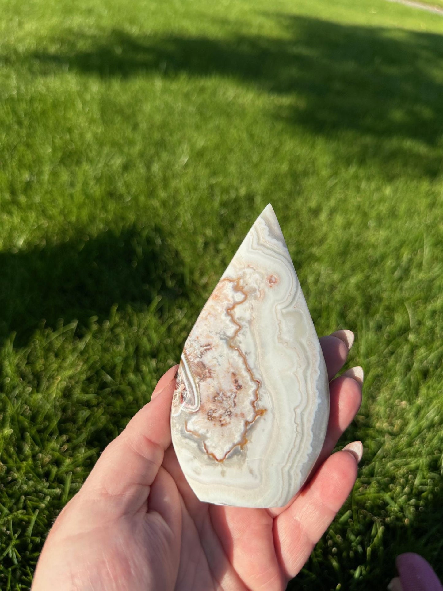 Crazy Lace Agate Freeform – 4.5" Tall, 7 oz – Joy, Protection, and Emotional Balance Stone from Mexico