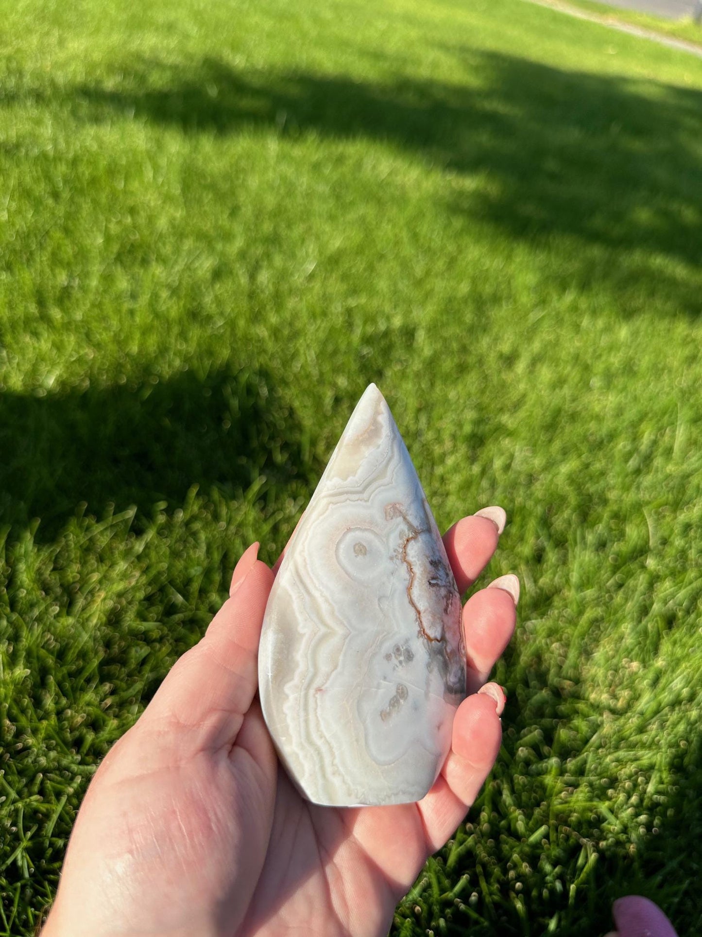 Crazy Lace Agate Freeform – 4.5" Tall, 7 oz – Joy, Protection, and Emotional Balance Stone from Mexico