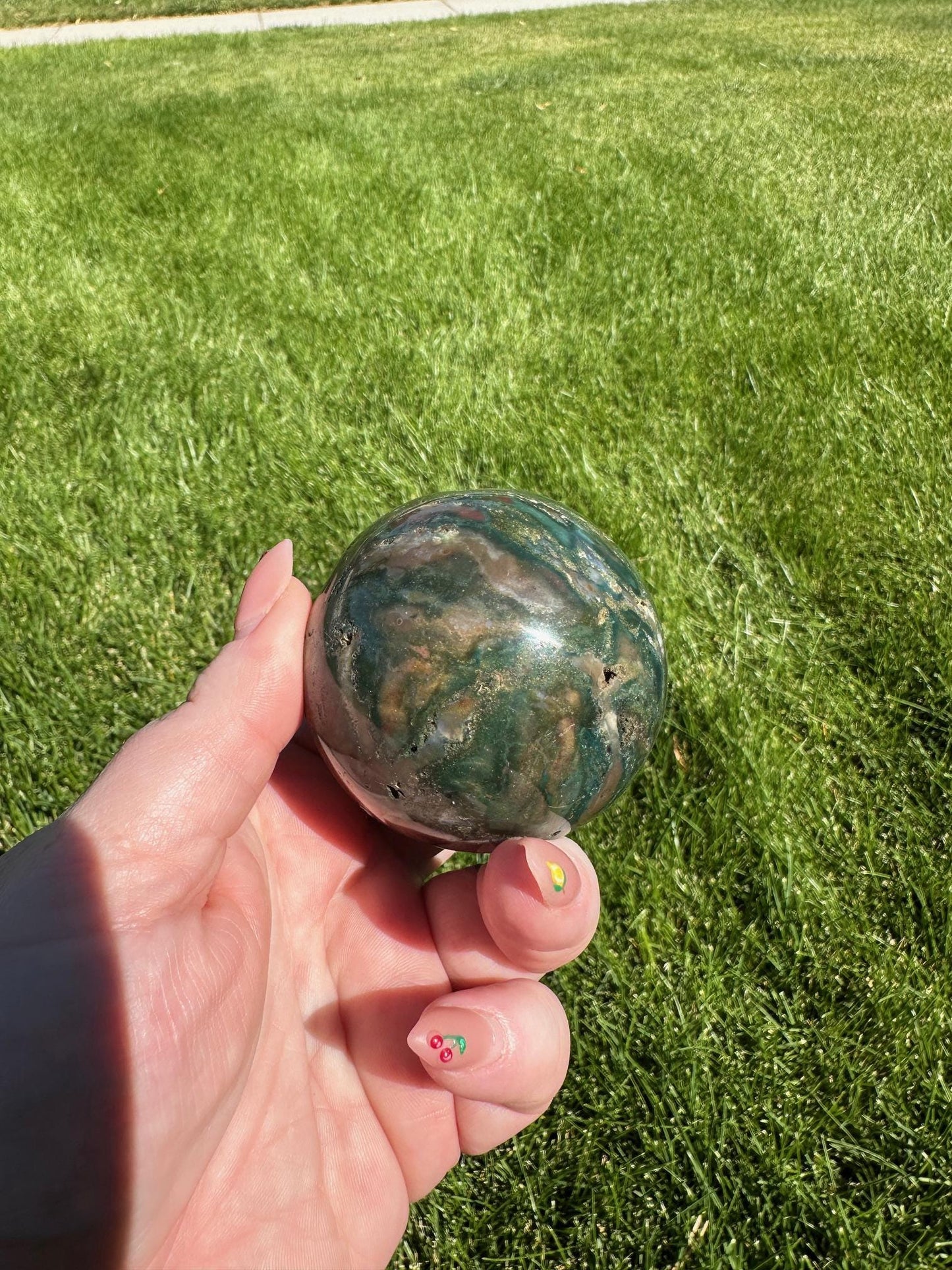 Ocean Jasper Sphere - 2.1-inch Diameter, 10 oz