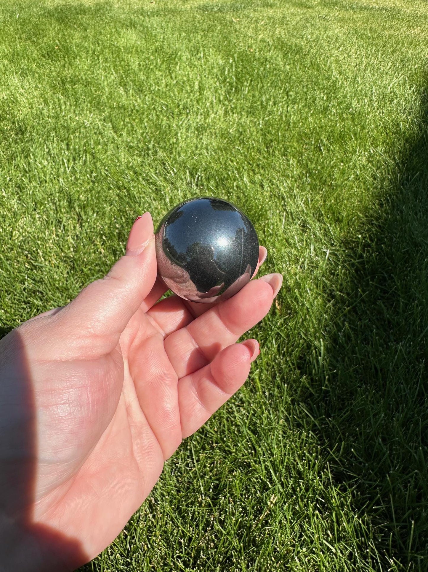 Hematite Sphere - 1.5-inch Diameter, 9 oz | Grounding & Protection Crystal