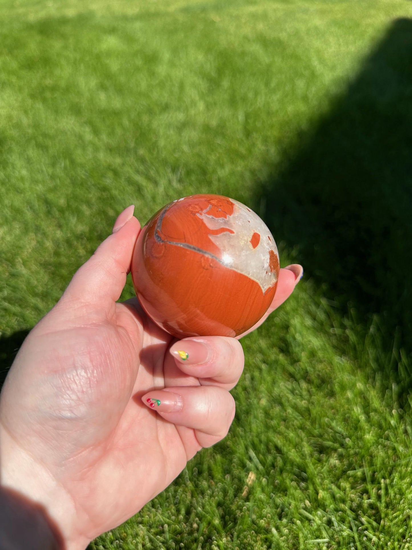 Red Jasper Sphere - 2.5-inch Diameter, 1 lb 1 oz | Grounding & Strength Crystal