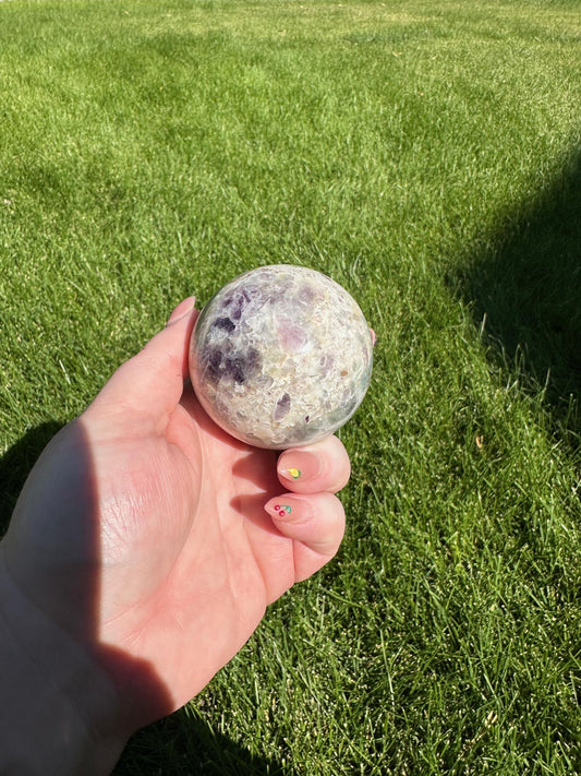 Fluorite Sphere - 2.2-inch Diameter, 11 oz | Clarity & Focus Crystal