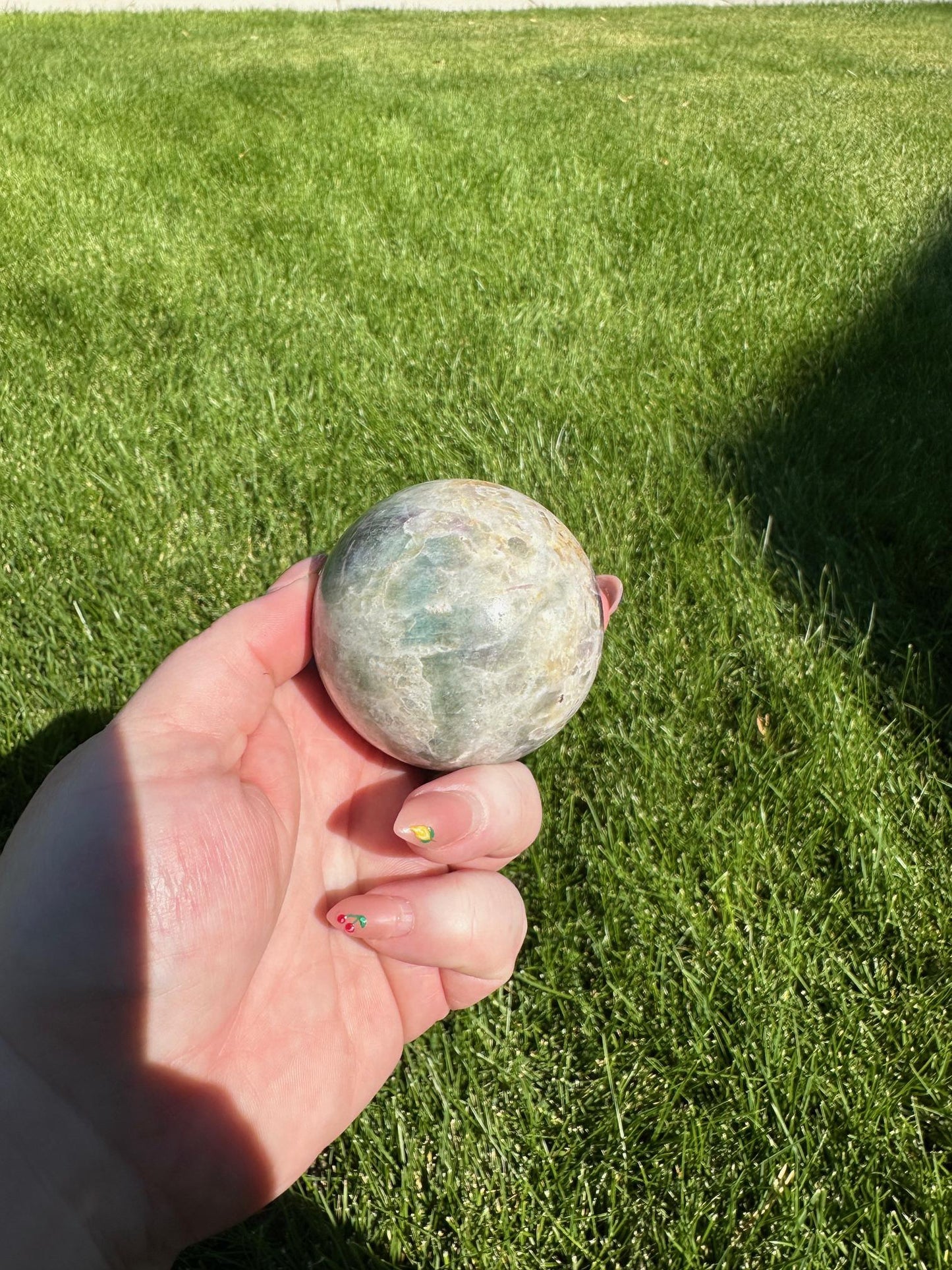 Fluorite Sphere - 2.2-inch Diameter, 11 oz | Clarity & Focus Crystal