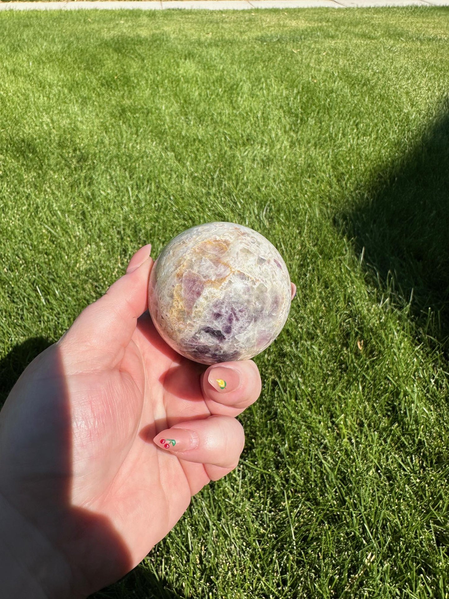 Fluorite Sphere - 2.2-inch Diameter, 11 oz | Clarity & Focus Crystal