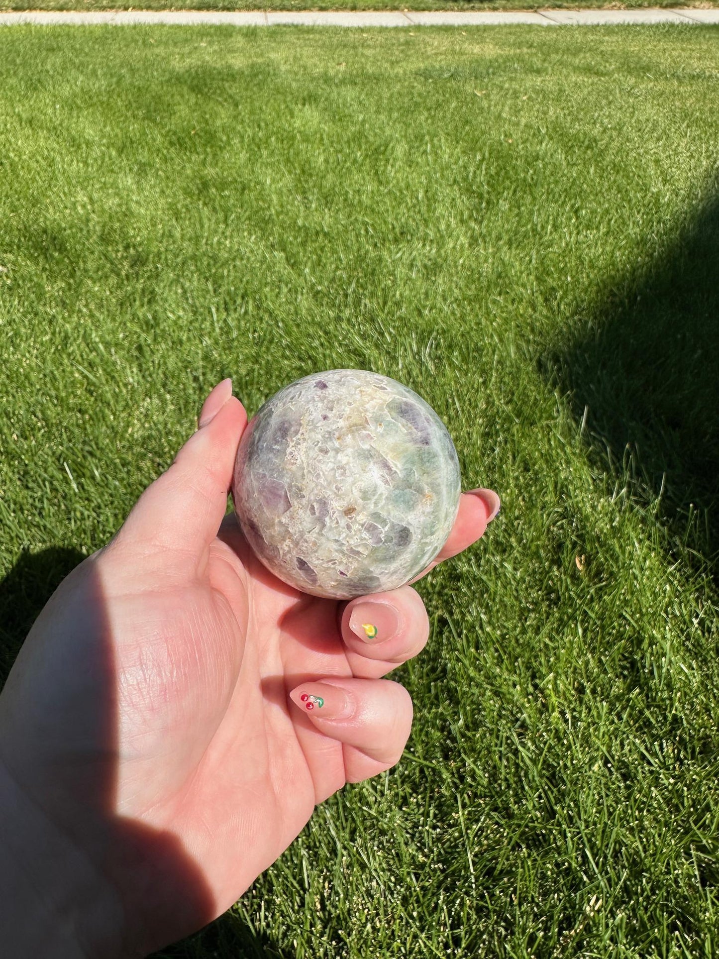 Fluorite Sphere - 2.2-inch Diameter, 11 oz | Clarity & Focus Crystal