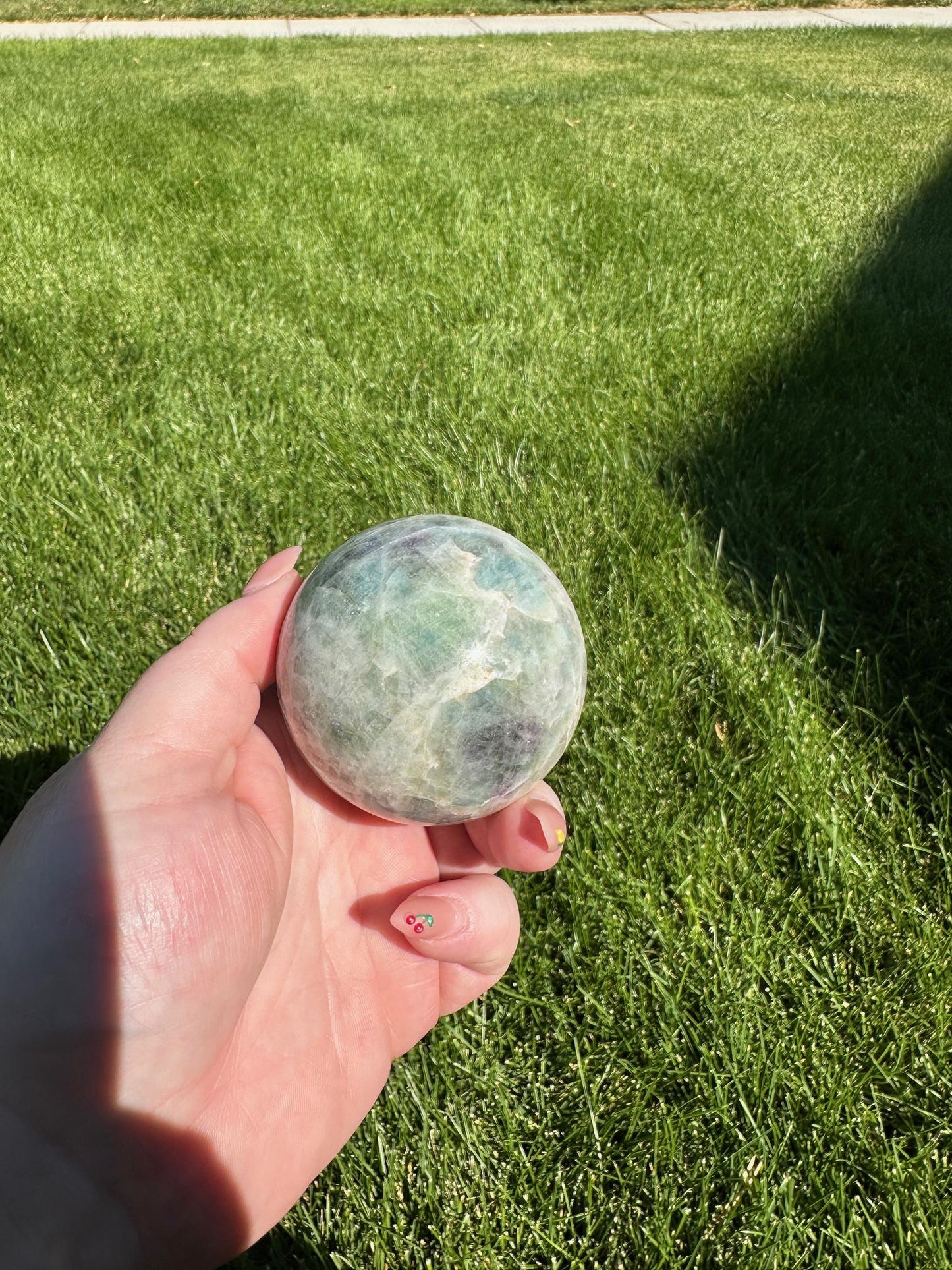 Fluorite Sphere - 2.2-inch Diameter, 11 oz | Clarity & Focus Crystal