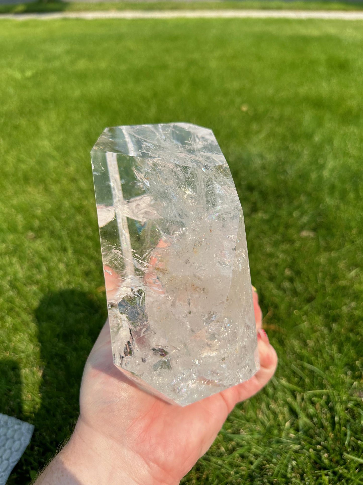 Premium Clear Quartz with Rainbows – 5 lbs 10 oz – Versatile Display Crystal