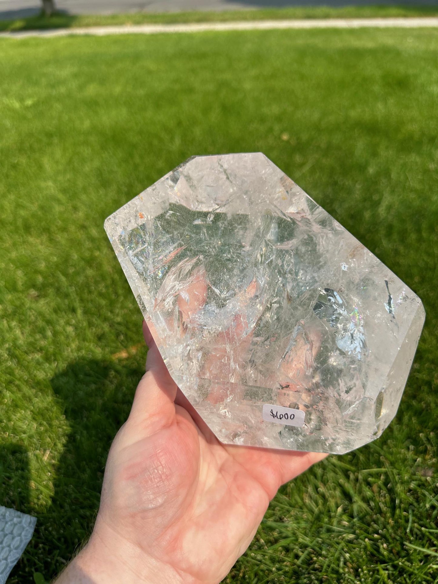 Premium Clear Quartz with Rainbows – 5 lbs 10 oz – Versatile Display Crystal