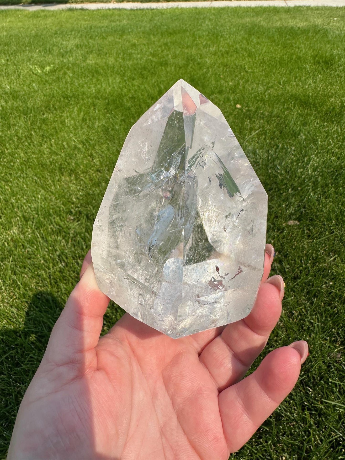 Clear Quartz Tower with Rainbows – 1 lb 7 oz – 3.7 Inches Tall – Powerful Energy Crystal