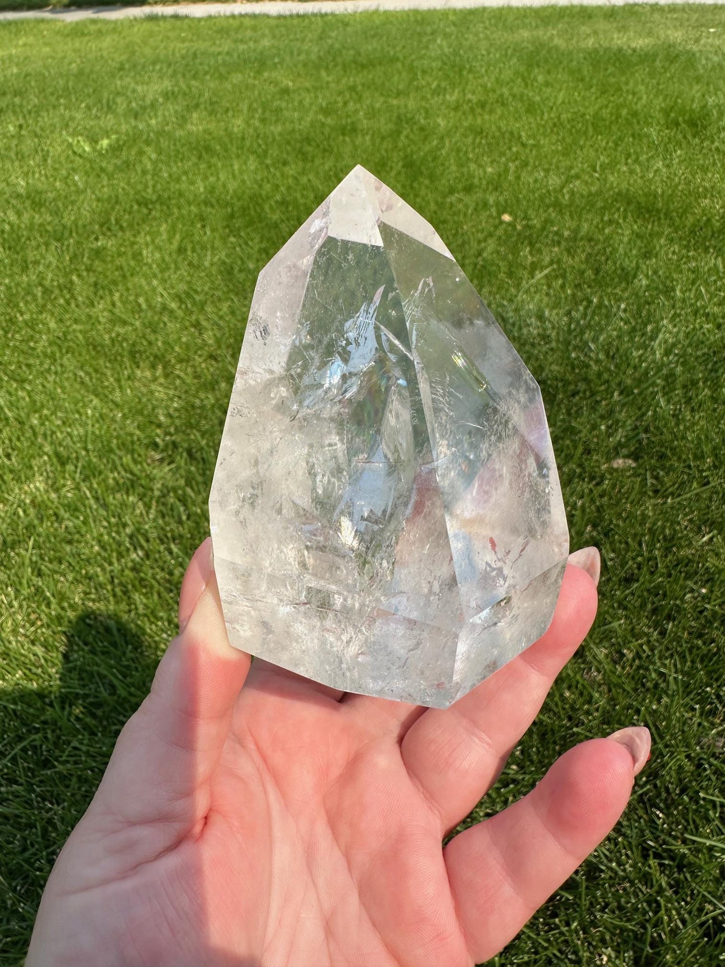 Clear Quartz Tower with Rainbows – 1 lb 7 oz – 3.7 Inches Tall – Powerful Energy Crystal