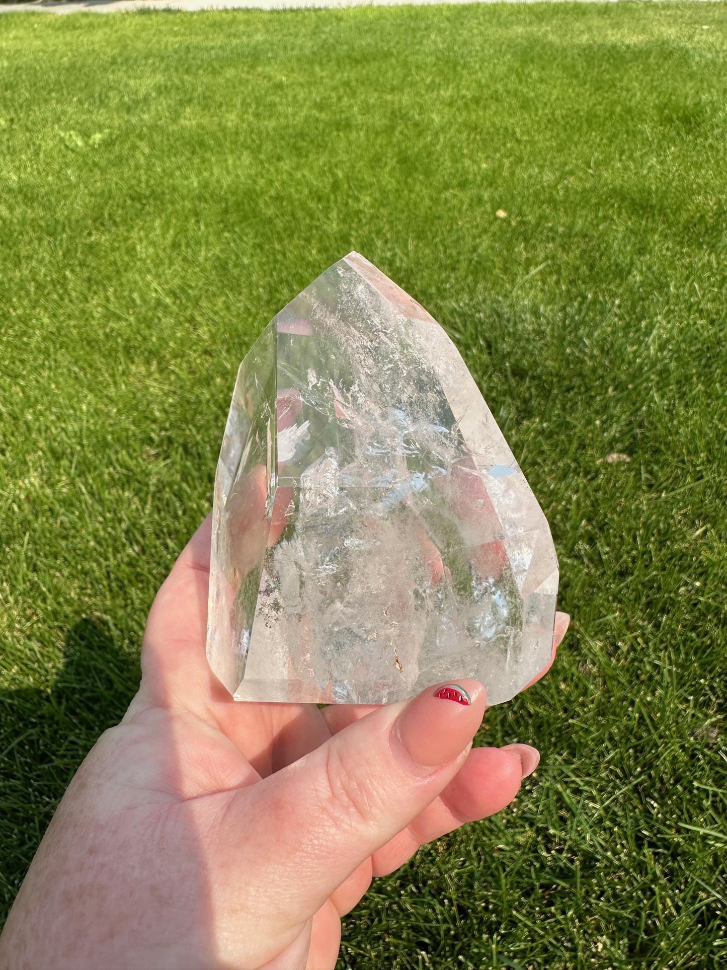 Clear Quartz Tower with Rainbows – 1 lb 7 oz – 3.7 Inches Tall – Powerful Energy Crystal