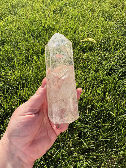 5.3" Clear Quartz Tower - 13 oz Polished Crystal Point for Healing & Energy Amplification