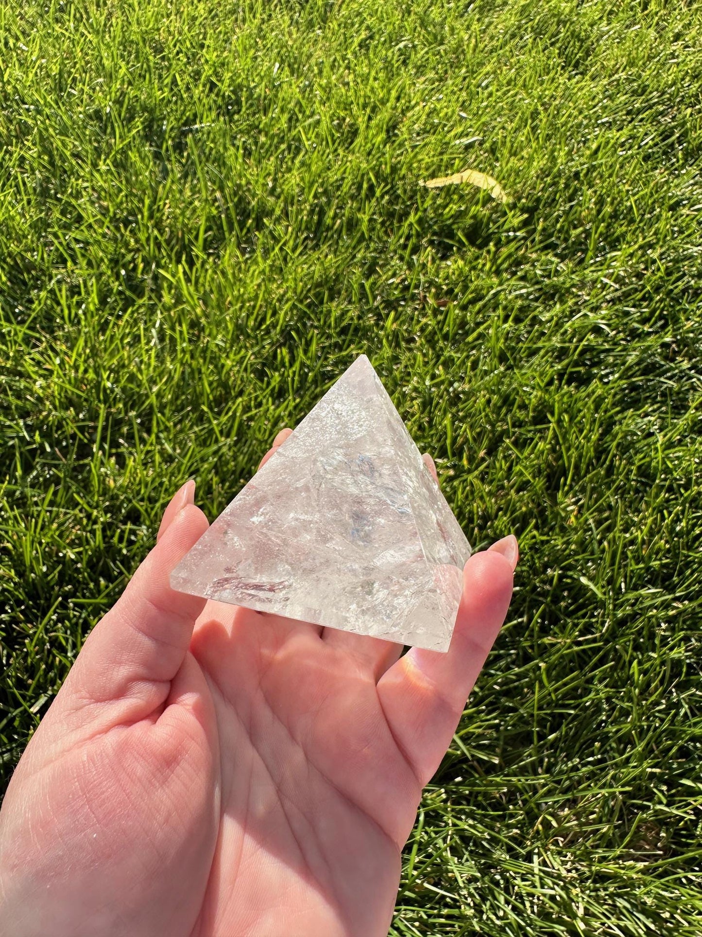 Clear Quartz Polished Pyramid - 2" Tall, 8 oz - Energy Amplification & Manifestation Crystal