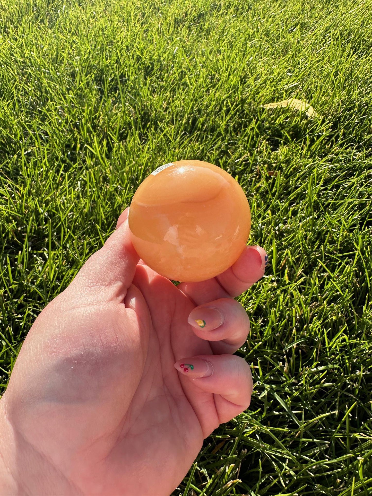 Orange Calcite Sphere – 2" Diameter, 8 oz – Joy, Creativity, and Emotional Healing Crystal