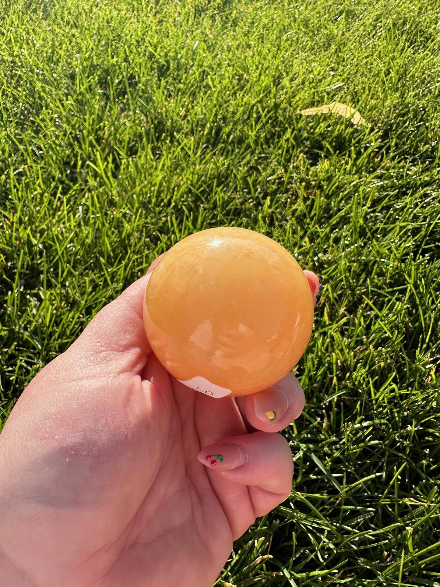 Orange Calcite Sphere – 2" Diameter, 8 oz – Joy, Creativity, and Emotional Healing Crystal