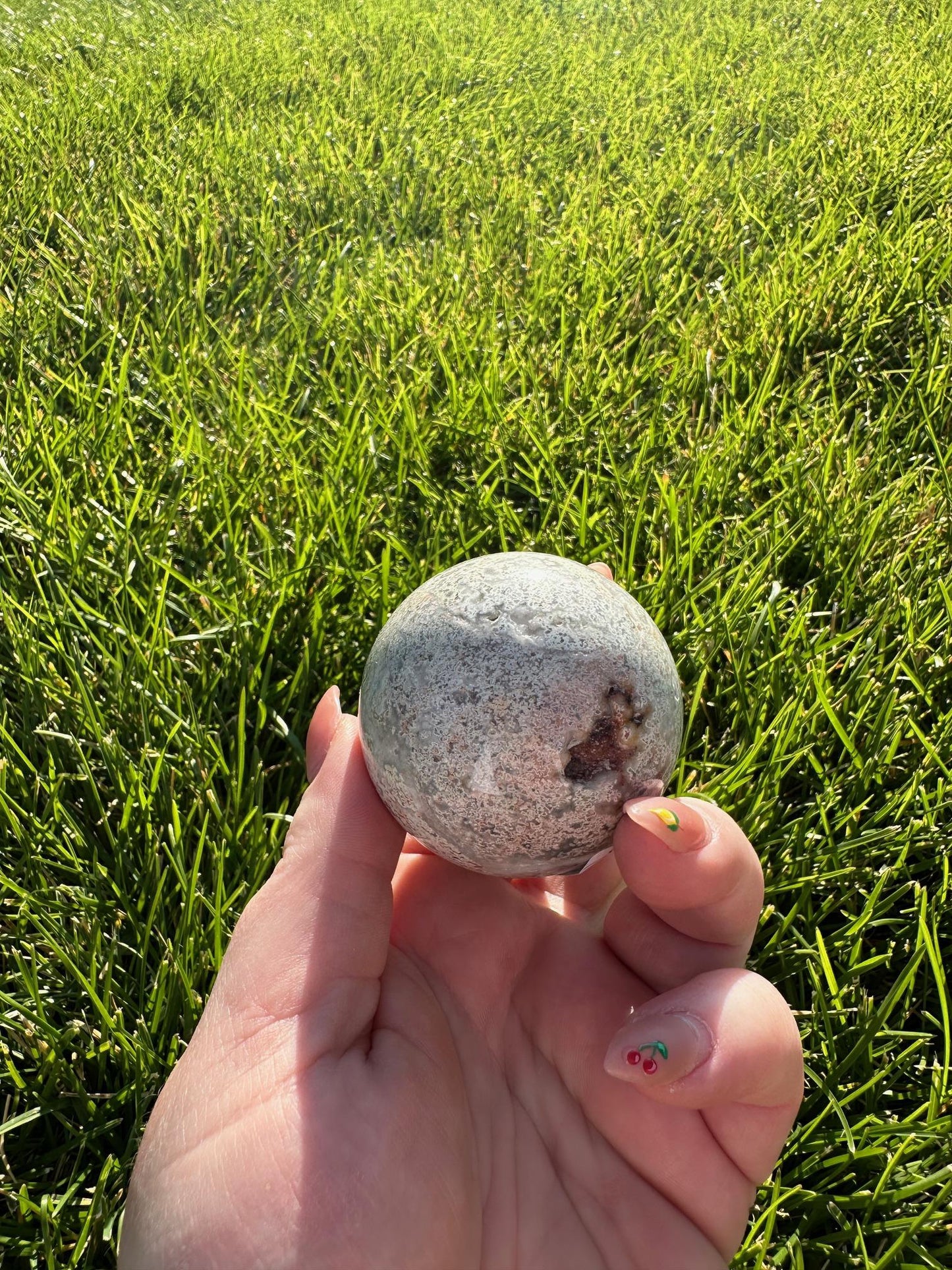 Crazy Lace Agate Sphere – 1.8" Diameter, 6 oz – Joy, Balance, and Protection Crystal from Mexico