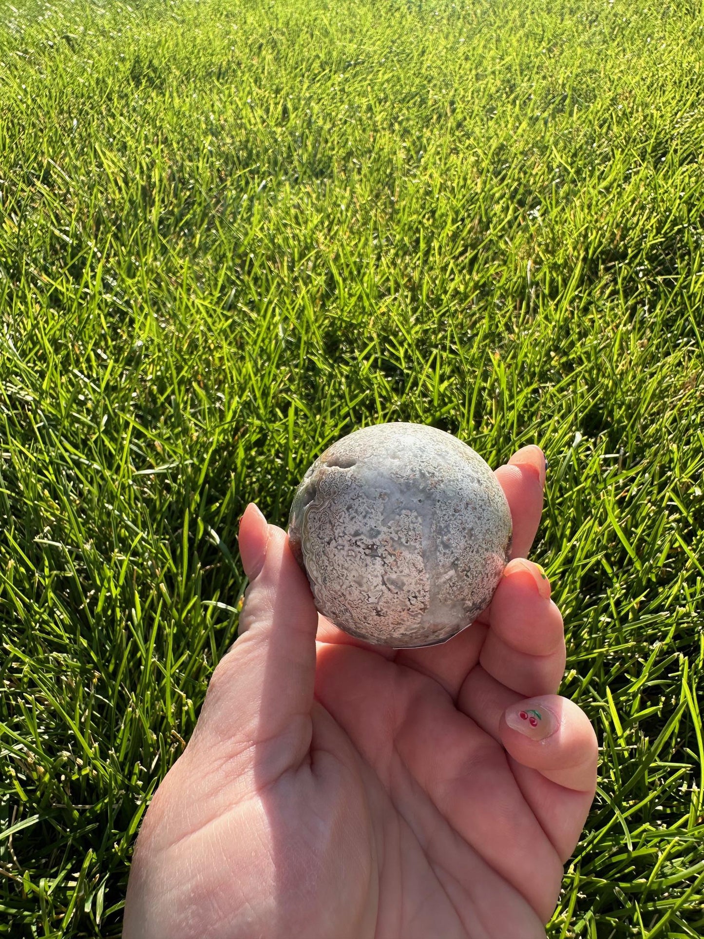 Crazy Lace Agate Sphere – 1.8" Diameter, 6 oz – Joy, Balance, and Protection Crystal from Mexico