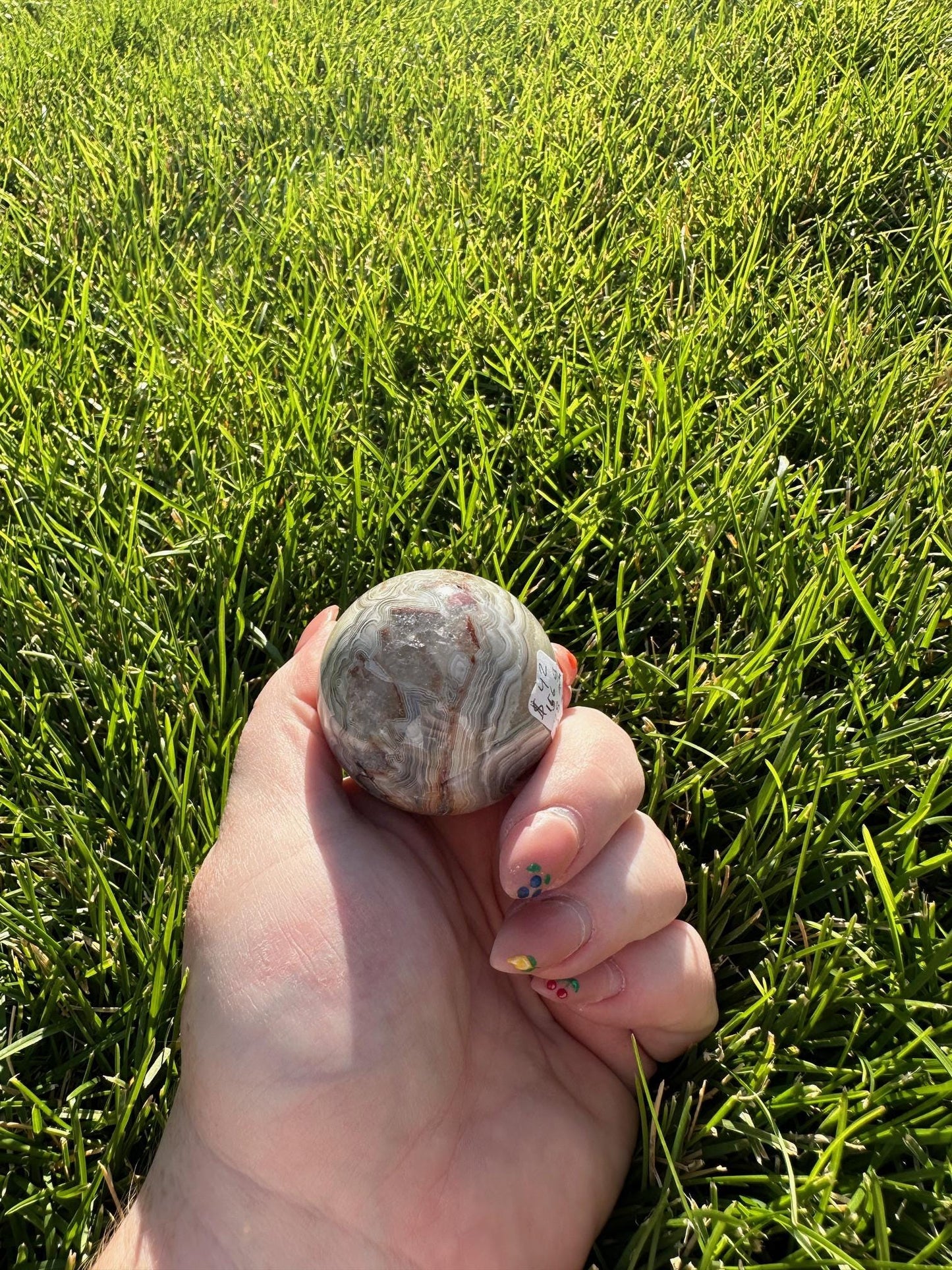 Crazy Lace Agate Sphere – 1.6" Diameter, 4 oz – Joy, Balance, and Protection Crystal from Mexico