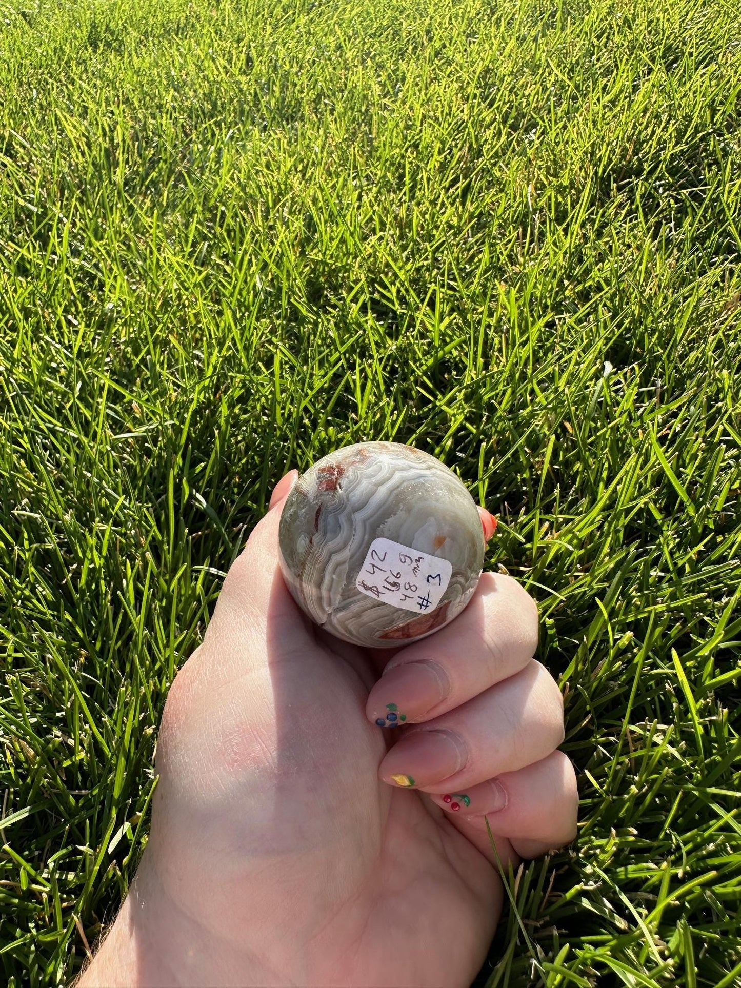 Crazy Lace Agate Sphere – 1.6" Diameter, 4 oz – Joy, Balance, and Protection Crystal from Mexico