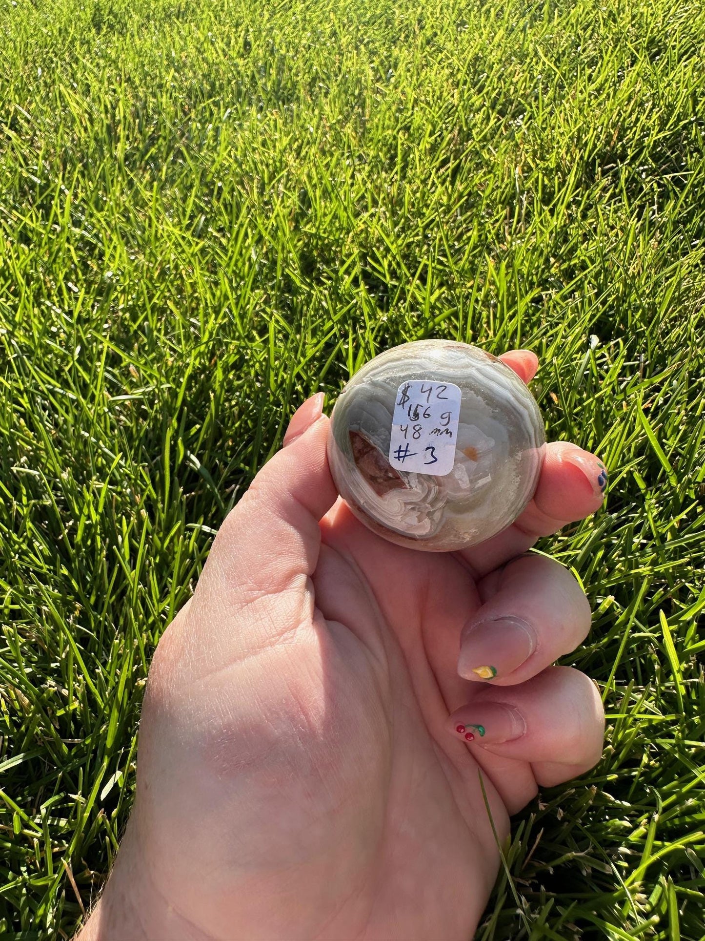 Crazy Lace Agate Sphere – 1.6" Diameter, 4 oz – Joy, Balance, and Protection Crystal from Mexico