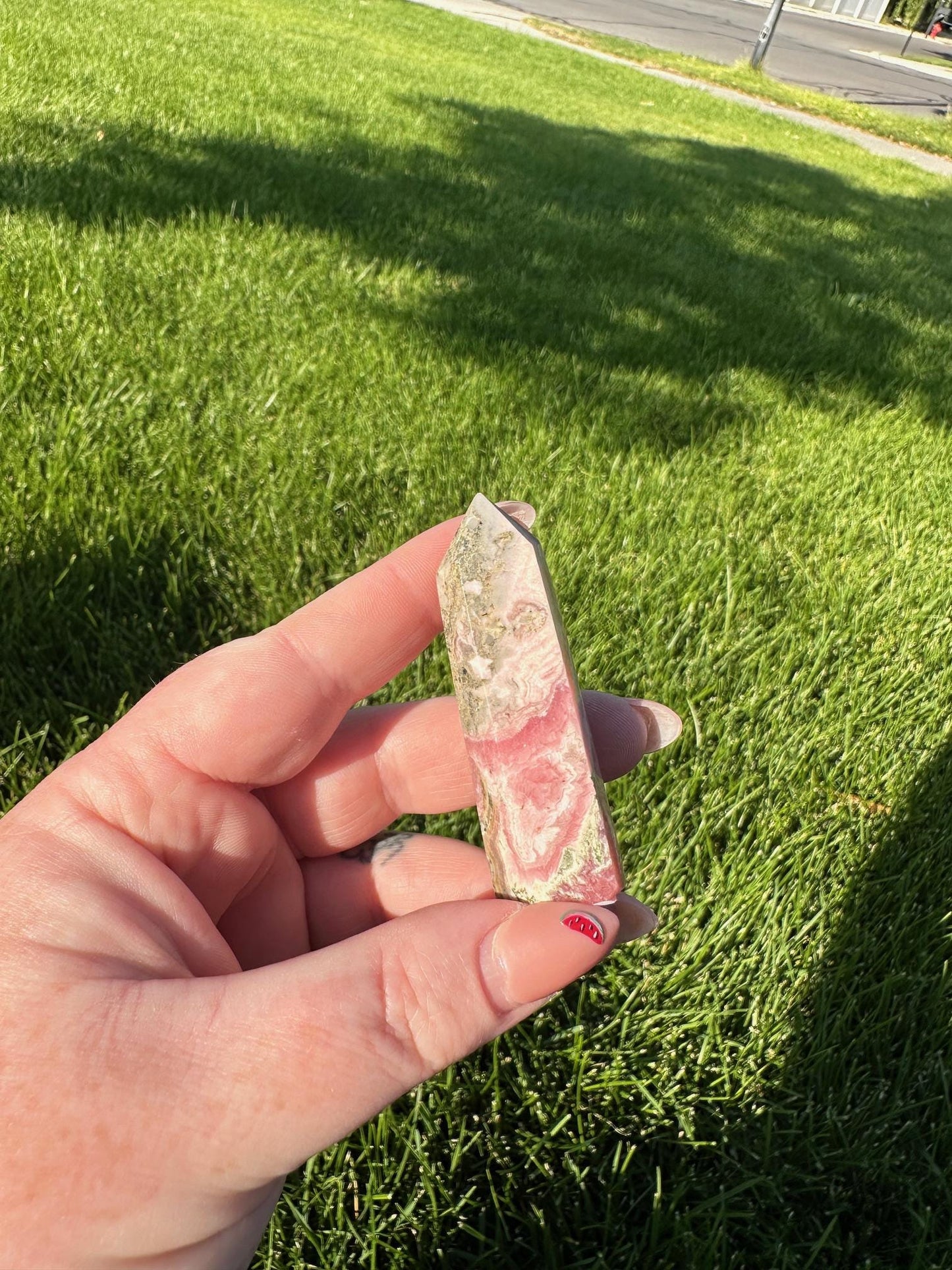 Rhodochrosite Tower – 2.2" Tall – Love, Compassion, and Emotional Healing Crystal