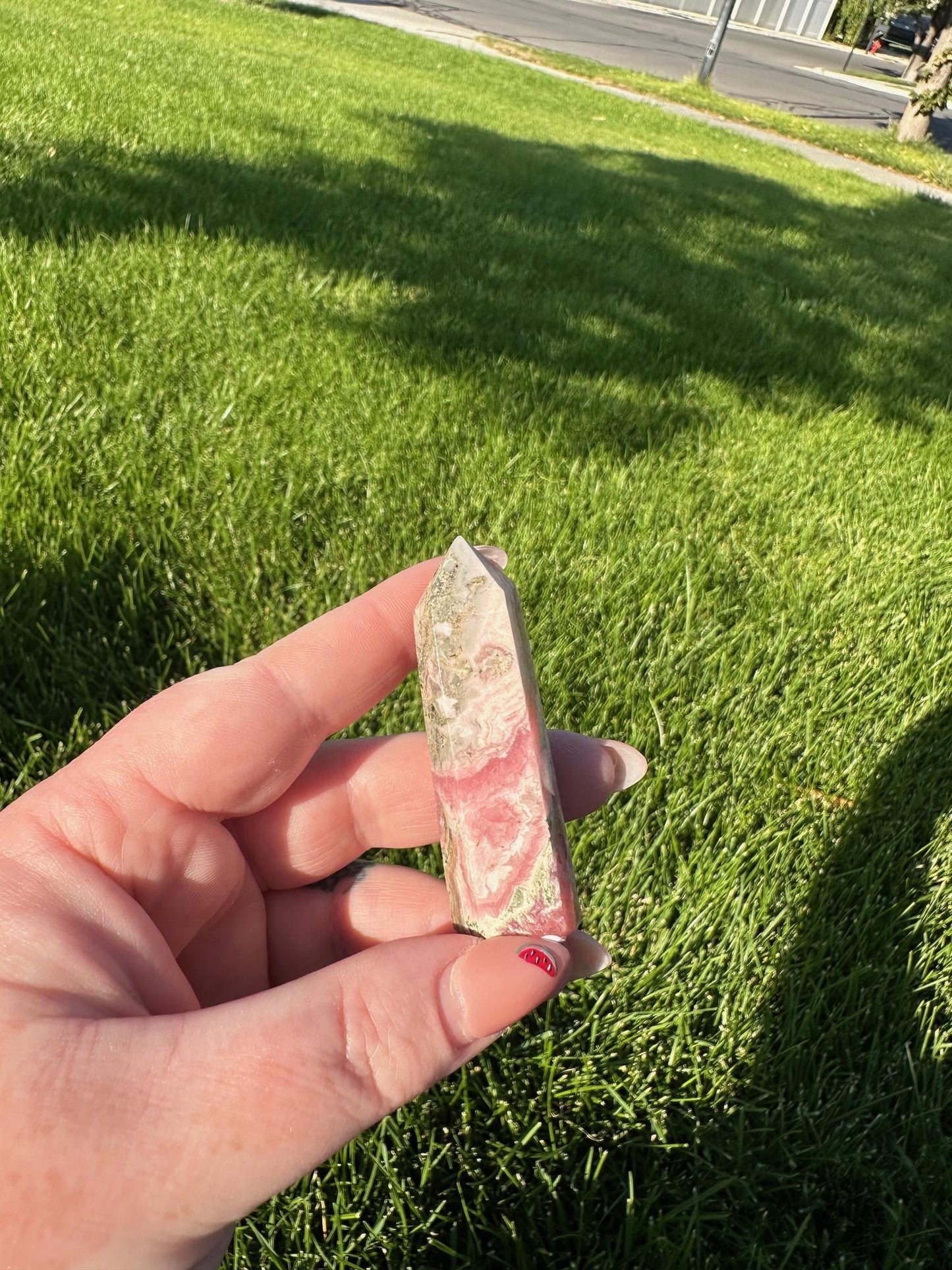 Rhodochrosite Tower – 2.2" Tall – Love, Compassion, and Emotional Healing Crystal