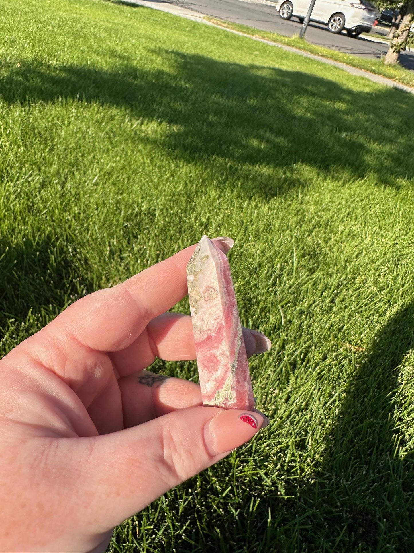 Rhodochrosite Tower – 2.2" Tall – Love, Compassion, and Emotional Healing Crystal