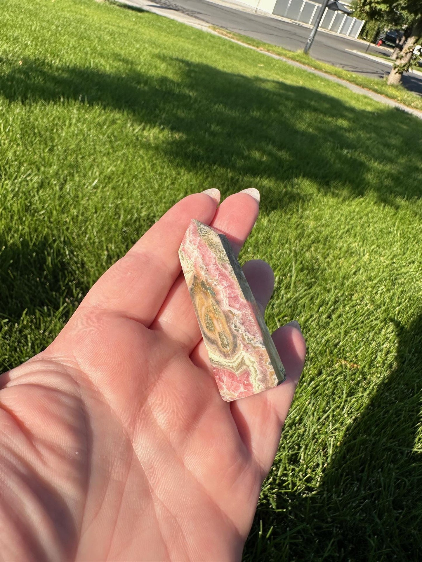 Rhodochrosite Tower – 2.2" Tall – Love, Compassion, and Emotional Healing Crystal