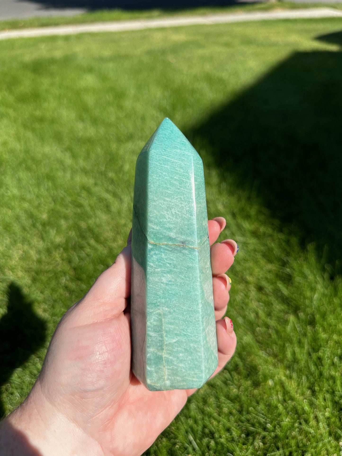 Amazonite Tower - 5.5-inch Tall, 12 oz | Communication & Harmony Crystal