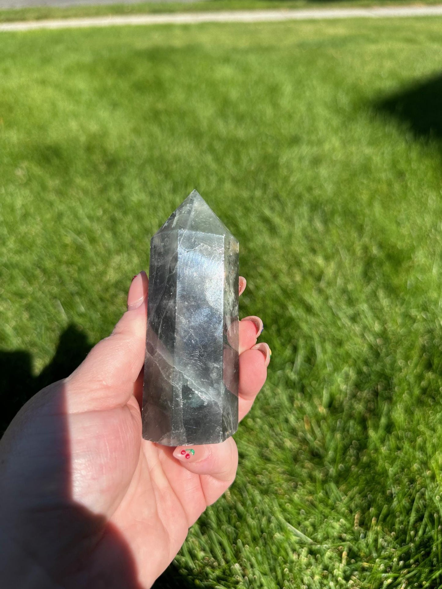 Green and Blue Fluorite Tower - 3.9 inches Tall, 7 oz | Clarity & Emotional Healing Crystal