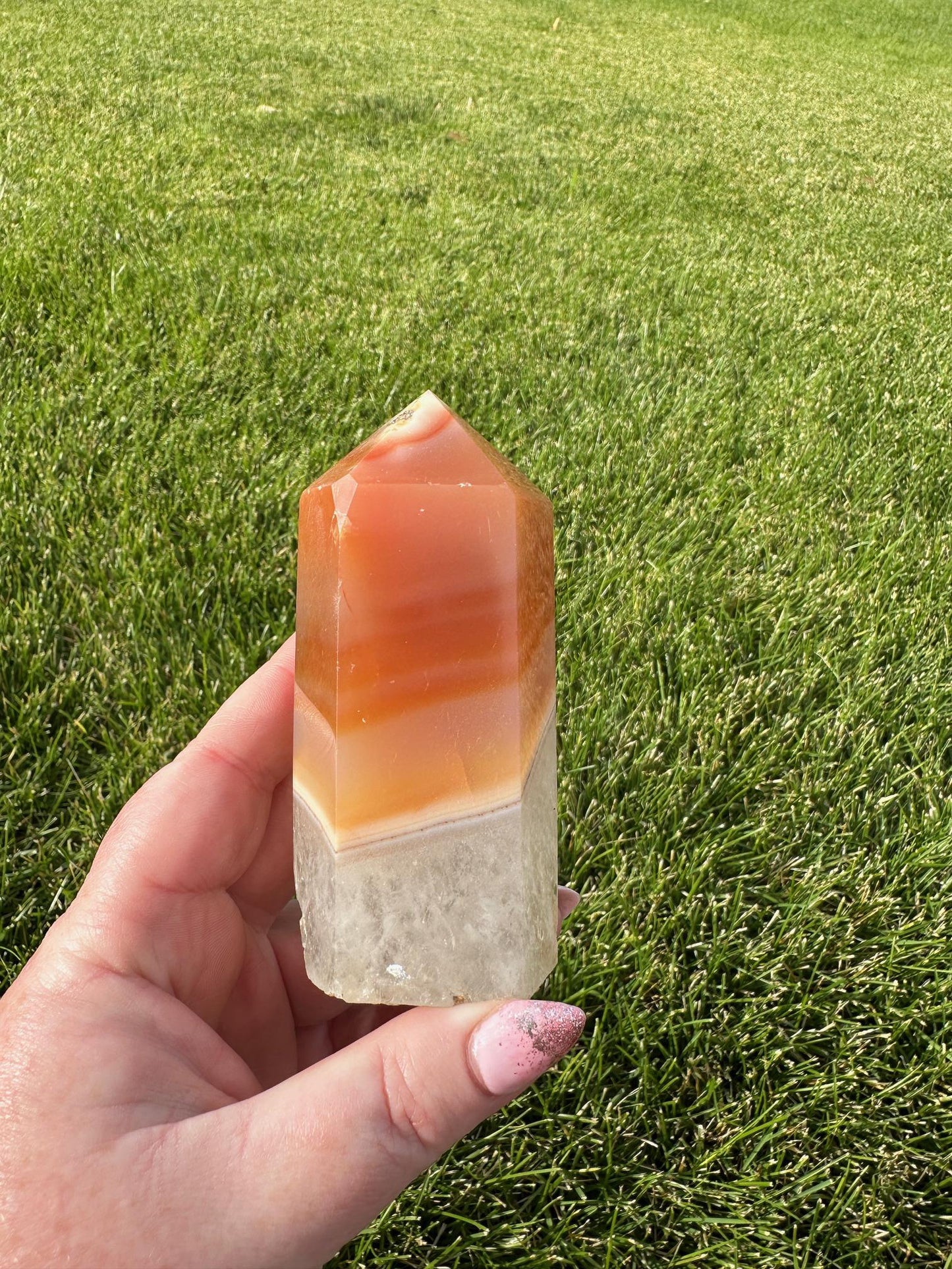 Carnelian Crystal Tower – 11 oz – Just Over 4 Inches Tall – Vitality and Motivation Stone