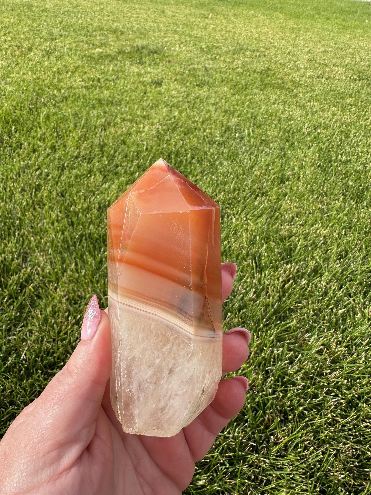 Carnelian Crystal Tower – 11 oz – Just Over 4 Inches Tall – Vitality and Motivation Stone