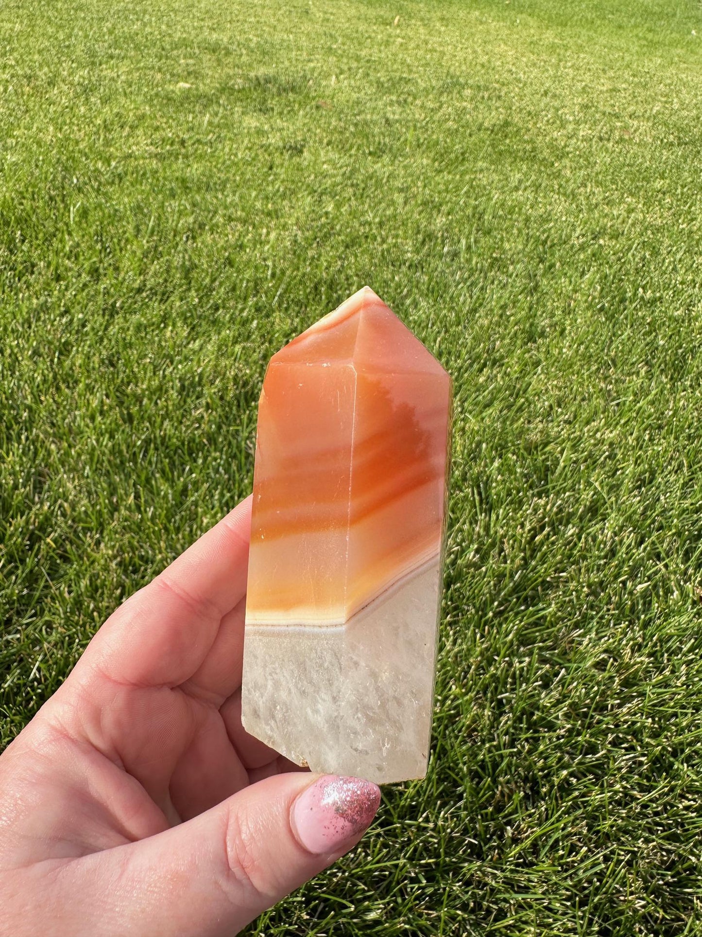 Carnelian Crystal Tower – 11 oz – Just Over 4 Inches Tall – Vitality and Motivation Stone