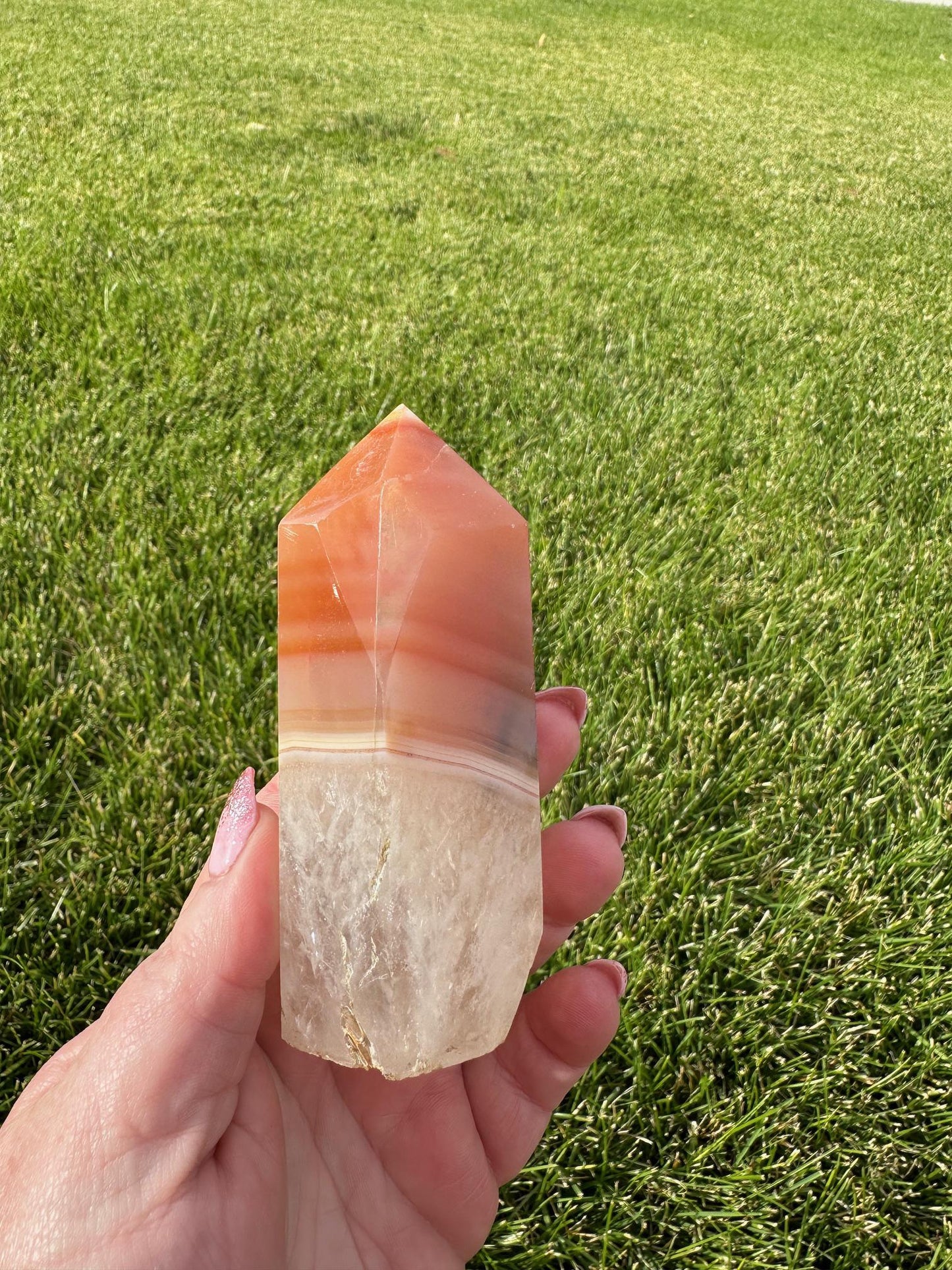 Carnelian Crystal Tower – 11 oz – Just Over 4 Inches Tall – Vitality and Motivation Stone