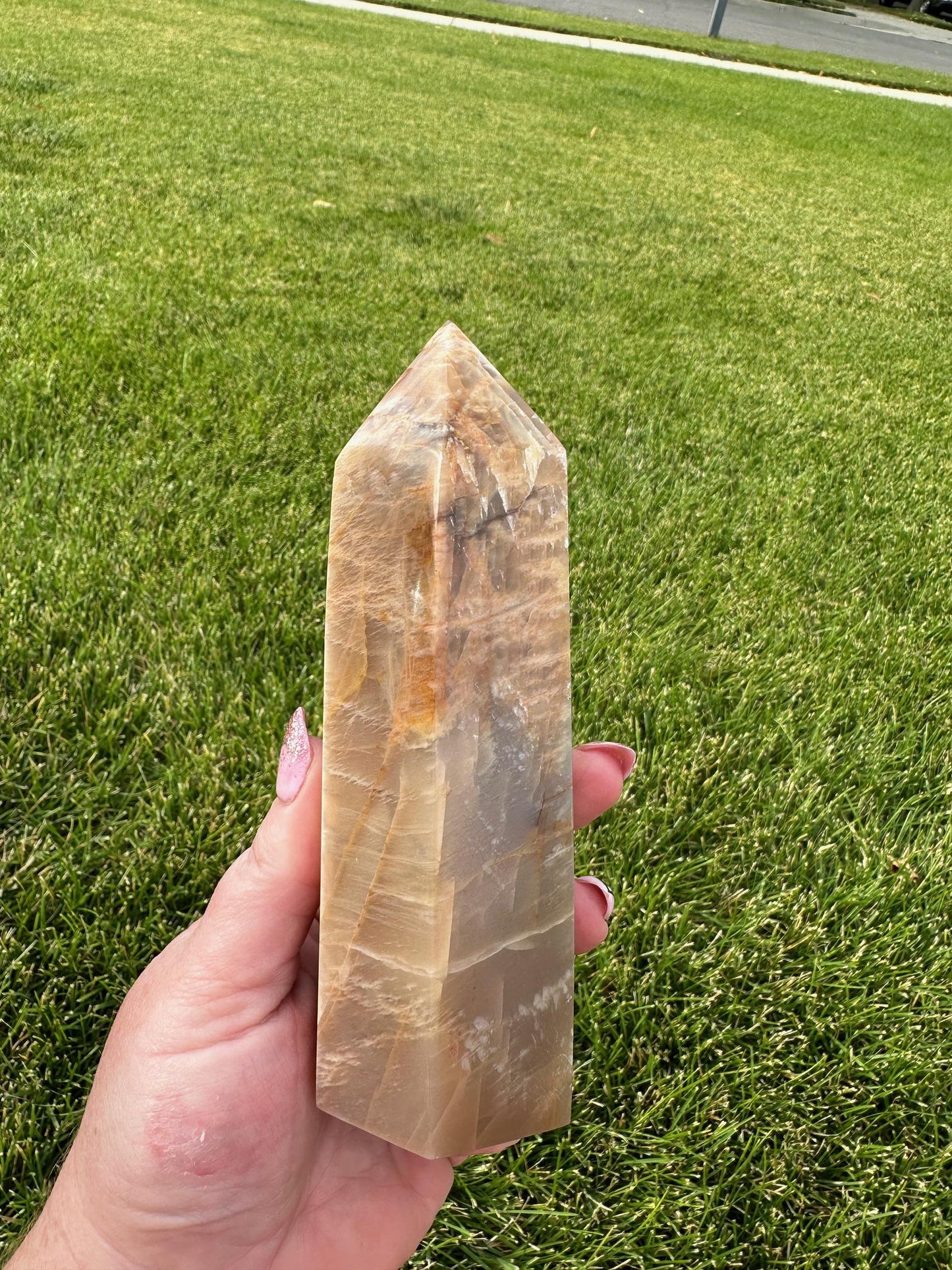 Gorgeous 6" Peach Moonstone Tower - 1lb 5oz of Calming & Feminine Energy