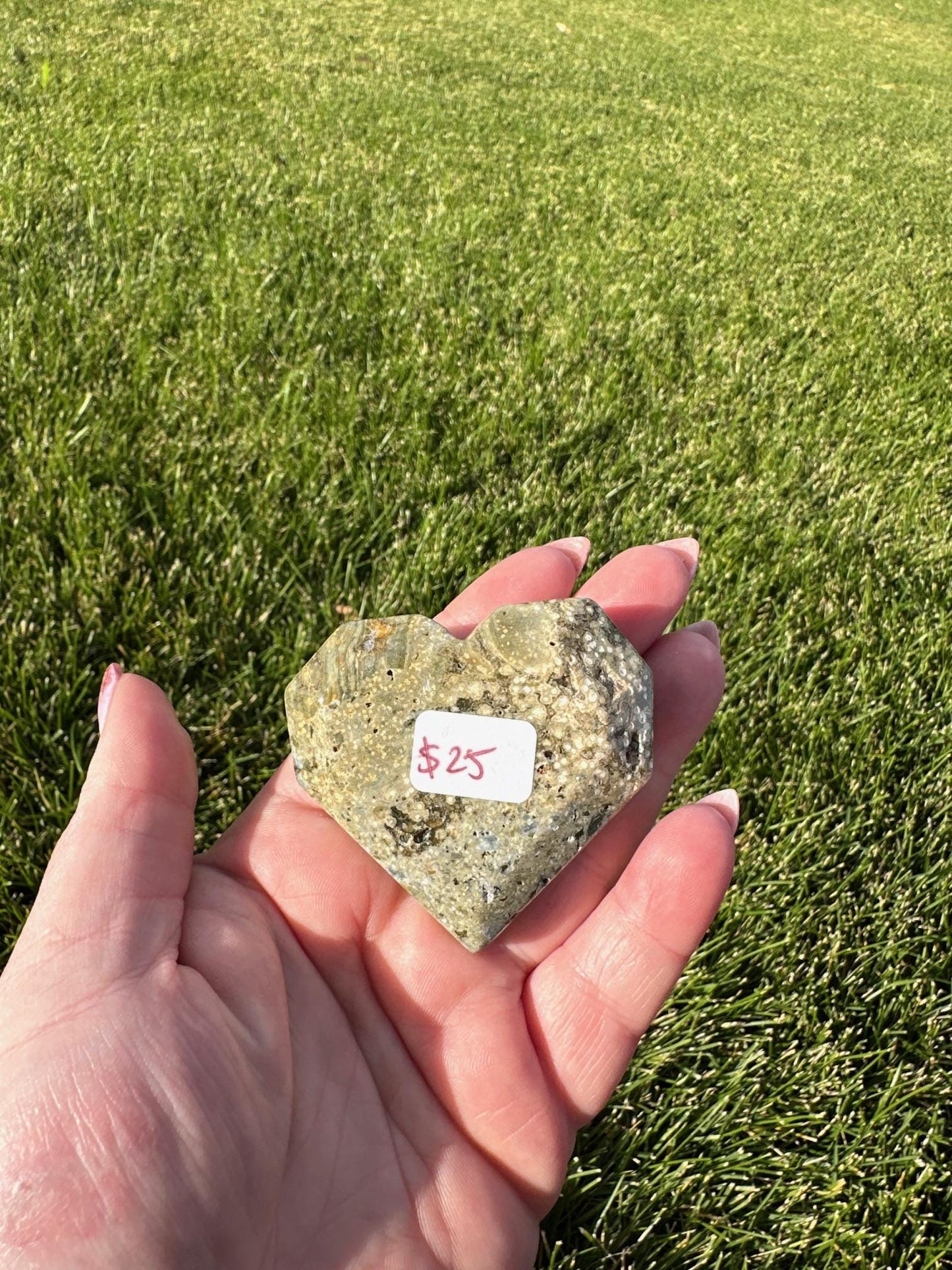 Beautiful 2" Ocean Jasper Heart - A Stone of Joy, Healing & Positive Energy