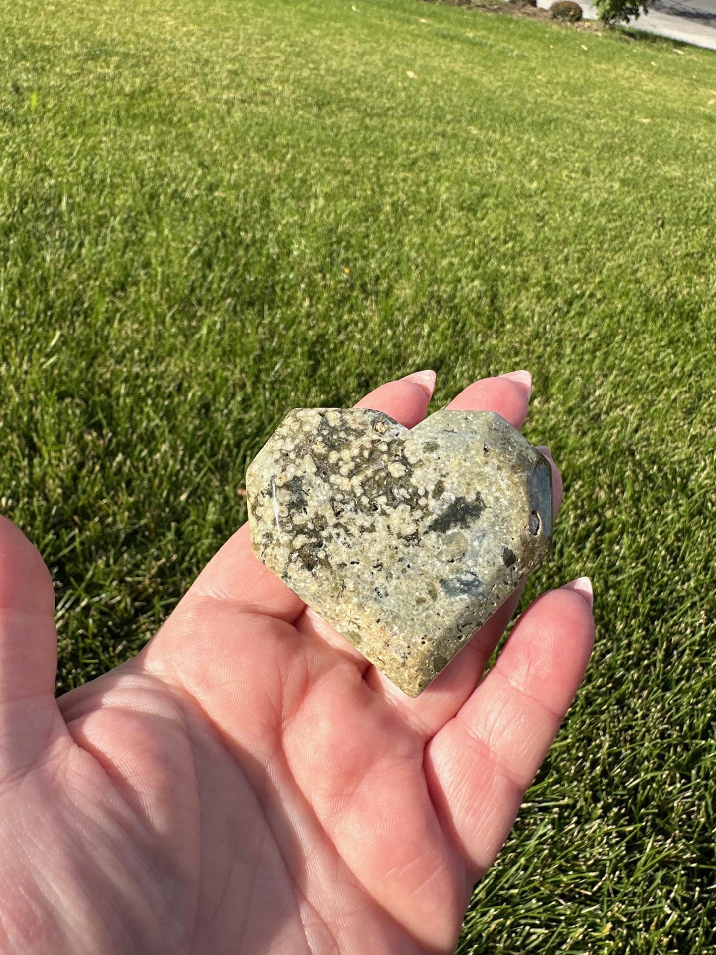 Beautiful 2" Ocean Jasper Heart - A Stone of Joy, Healing & Positive Energy