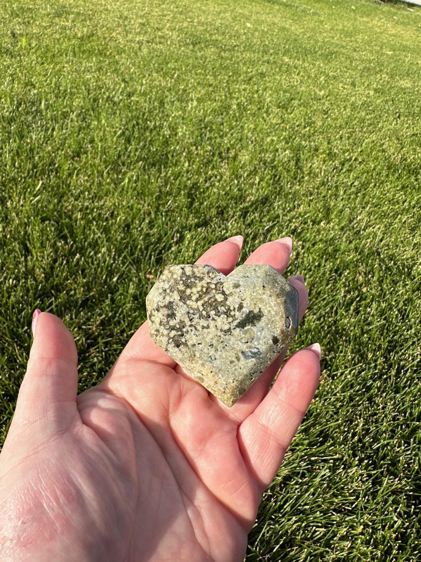 Beautiful 2" Ocean Jasper Heart - A Stone of Joy, Healing & Positive Energy