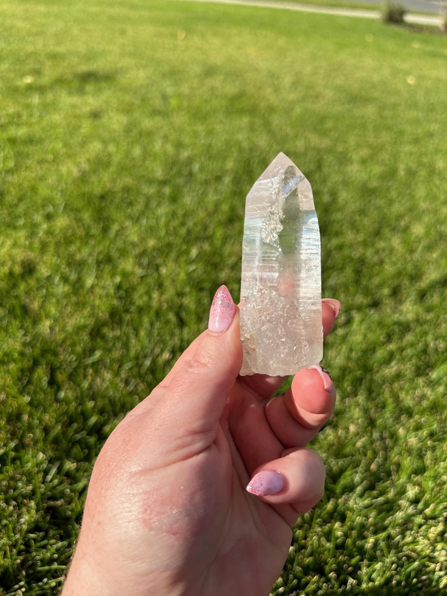 Enchanting 3.5" Lemurian Quartz with Rainbows - Ancient Wisdom & High Vibrational Energy