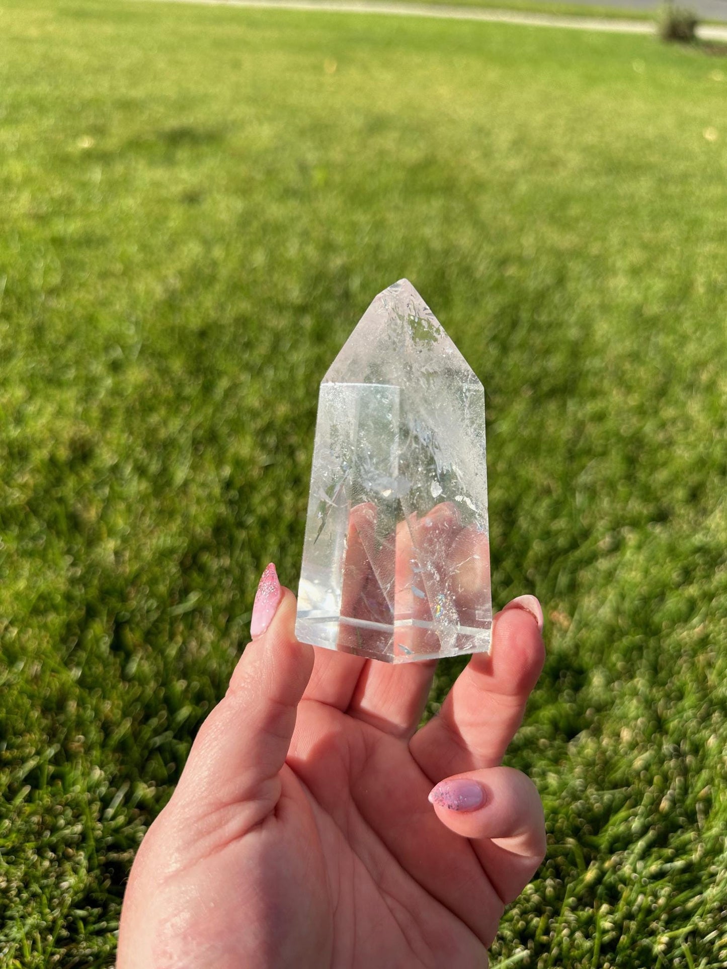 Stunning 3.5" Clear Quartz Tower with Rainbows - 10oz of Amplifying Energy & Beauty