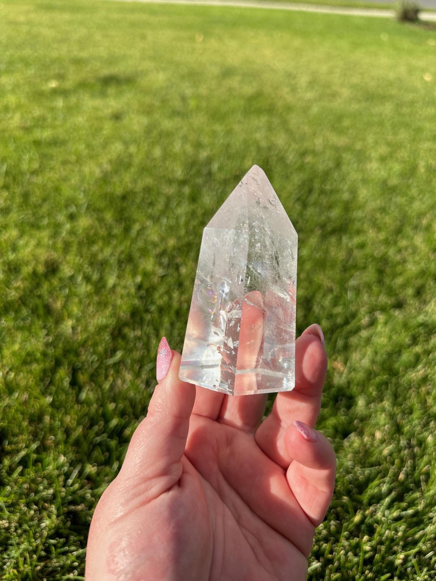 Stunning 3.5" Clear Quartz Tower with Rainbows - 10oz of Amplifying Energy & Beauty