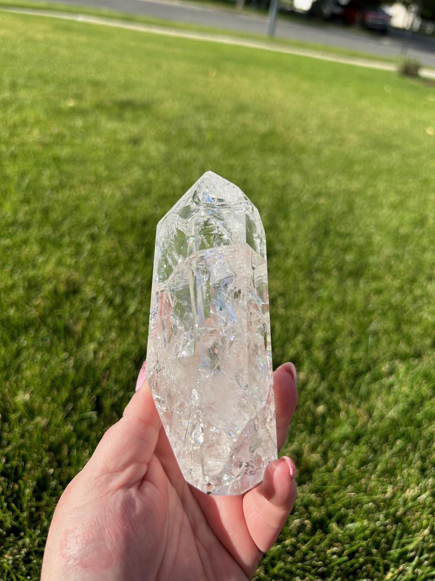 Stunning 5" Crackle Quartz Tower - 1lb 2oz of Light, Energy, and Transformation