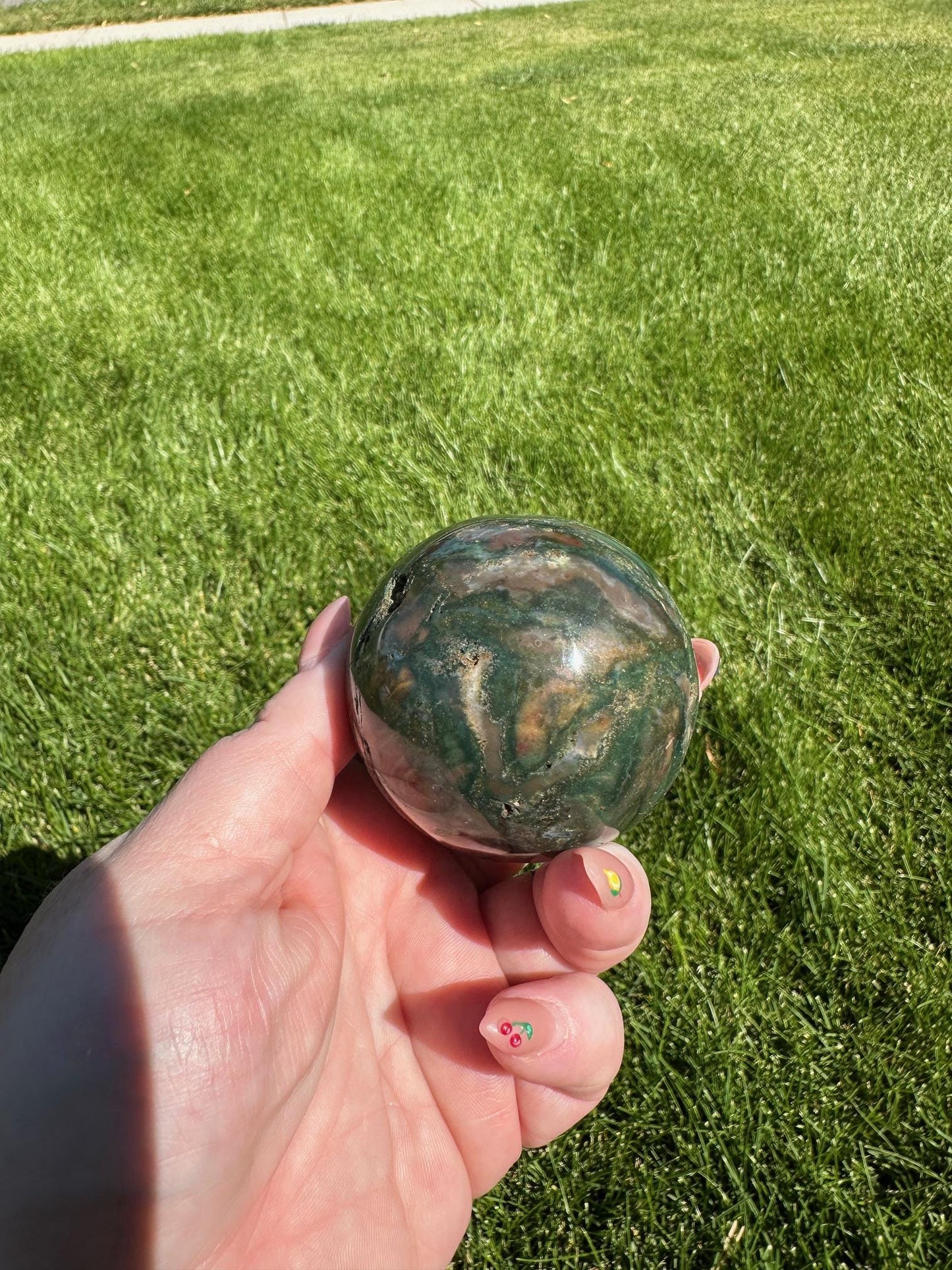 Ocean Jasper Sphere - 2.1-inch Diameter, 10 oz