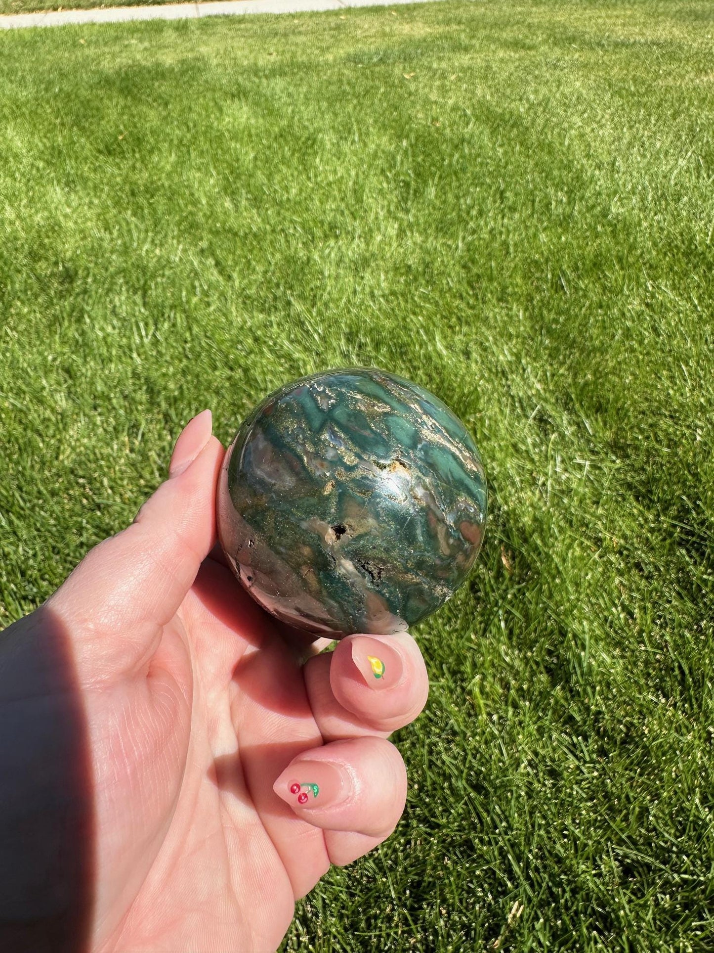 Ocean Jasper Sphere - 2.1-inch Diameter, 10 oz